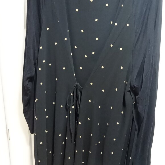 Dress dark blue and cream dots long sleeves XXL / XXXL - Picture 2 of 5